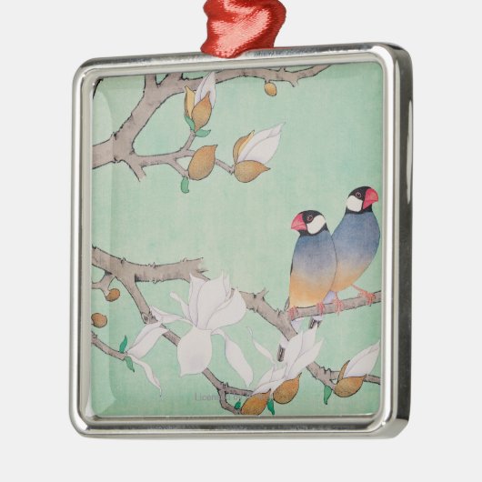 Doppelvögel in den Niederlassungen Silbernes Ornament (Links)