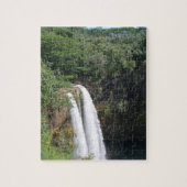 Doppelwasserfall, Wailua Falls Kauai Hawaii Puzzle (Vertikal)