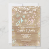 Doppelwinter-Babyparty-Einladungs-rustikales Weiß Einladung (Vorderseite)