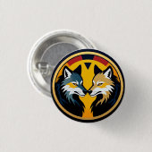 Doppelwolf-Emblem-Logo mit goldenem Kreis Button (Vorne & Hinten)