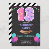 Doppelziffern 13. Geburtstagskarte Einladung (Vorne/Hinten)