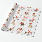 Doppy Puppy Red Dot Muster Weihnachtswrapping Pape Geschenkpapier (Ungerollt)