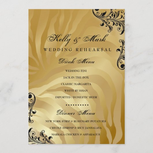 d'or 311-Jardin Abendessen-Getränk-Menü Menükarte (Vorderseite)