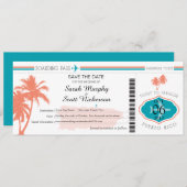 Dorado Beach Puerto Rico Boarding Pass Save The Date (Vorne/Hinten)