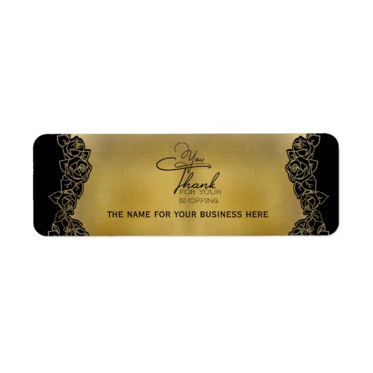 dorado con rosas para negocios personalizada (Vorne)