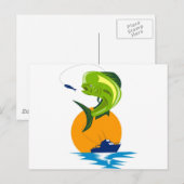 Dorado-Delphin-Fisch oder Mahi-Mahi-Springling Postkarte (Vorne/Hinten)