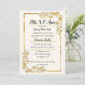 Dorado Quinceañera Einladung (Stehend Vorderseite)