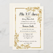 Dorado Quinceañera Einladung (Vorne/Hinten)