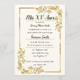 Dorado Quinceañera Einladung