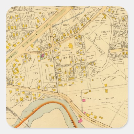 Dorchester, Massachusetts 6 Quadratischer Aufkleber (Vorderseite)