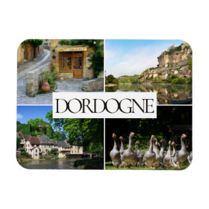 Dordogne-Landschaftscollagen-Reise-Foto Magnet