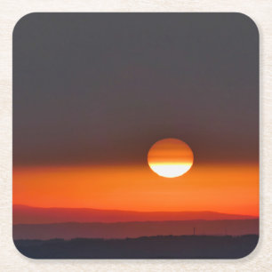 Dordogne-Sonnenaufgang Rechteckiger Pappuntersetzer