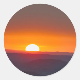Dordogne-Sonnenaufgang Runder Aufkleber