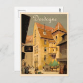 Dordogne-Tour, Stadt, Häuser, Frankreich, Vintage- Postkarte (Vorne/Hinten)