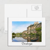 Dordogne und Beynac-et-Cazenac-weiße Postkarte (Vorne/Hinten)