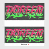 Doreen Vorname Name Graffiti Aufkleber Sticker (Blatt)