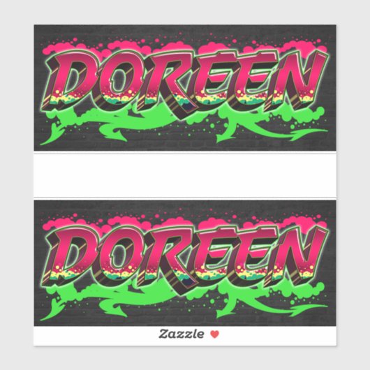 Doreen Vorname Name Graffiti Aufkleber Sticker (Blatt)
