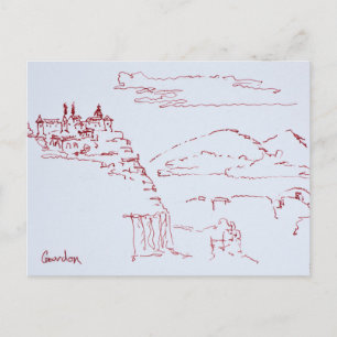Dorf am Hang von Gourdon Provence, Frankreich Postkarte