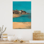 Dorf am Meer in der Bretagne von Odilon Redon Poster (Küche)