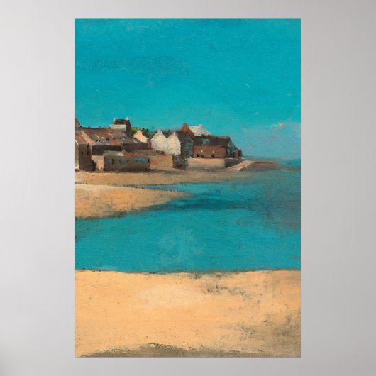 Dorf am Meer in der Bretagne von Odilon Redon Poster (Vorne)