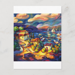 Dorf am Meer Postkarte