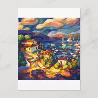 Dorf am Meer Postkarte