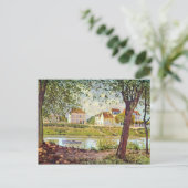 Dorf am Seine-Ufer von Alfred Sisley Postkarte (Stehend Vorderseite)