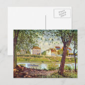 Dorf am Seine-Ufer von Alfred Sisley Postkarte (Vorne/Hinten)