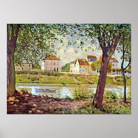 Dorf an der Seine von Alfred Sisley Poster (Vorne)