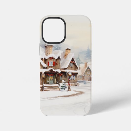 Dorf an einem Weihnachtsfeiertag iPhone Hülle (Rückseite)