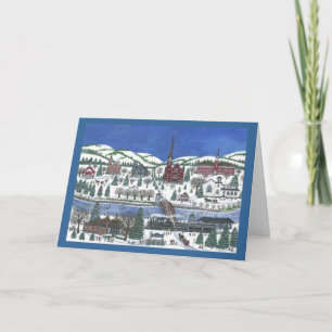 Dorf auf Erie-Kanal Feiertagskarte