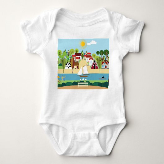 Dorf Baby Strampler (Vorderseite)