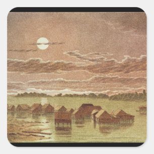 Dorf Basilan, Philippinen Quadratischer Aufkleber