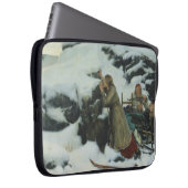 Dorf Burnt im Winter (von Albert Edelfelt) Laptopschutzhülle (Vorne Rechts)