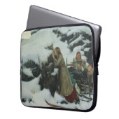 Dorf Burnt im Winter (von Albert Edelfelt) Laptopschutzhülle (Vorderseite Links)