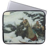Dorf Burnt im Winter (von Albert Edelfelt) Laptopschutzhülle (Vorderseite)