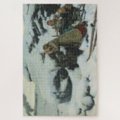 Dorf Burnt im Winter (von Albert Edelfelt) Puzzle (Vertikal)