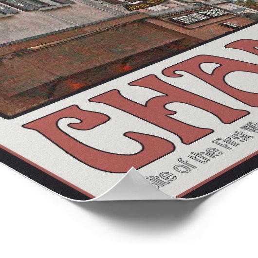 Dorf Chamonix (weiß) Poster (Ecke)