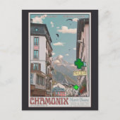 Dorf Chamonix (weiß) Postkarte (Vorderseite)