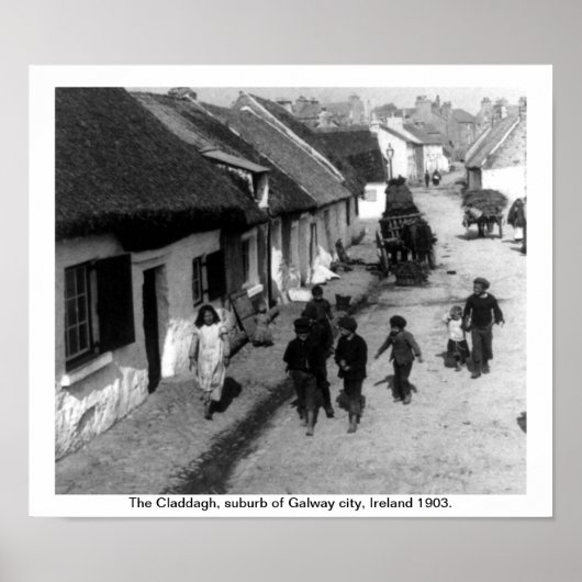 Dorf Claddagh - Galway Irland 1903 Poster (Vorne)