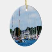 Dorf-Dock bei Wickford, RI Keramik Ornament (Rechts)