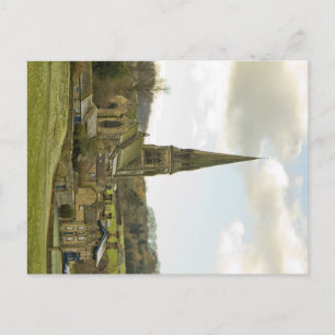 Dorf Edensor und Kirche - Postkarte