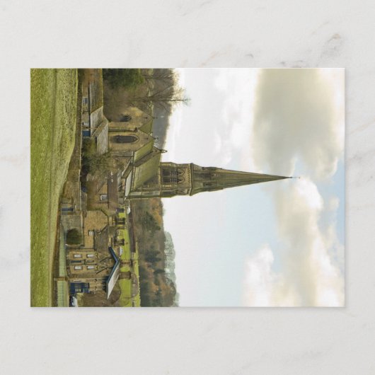 Dorf Edensor und Kirche - Postkarte (Vorderseite)