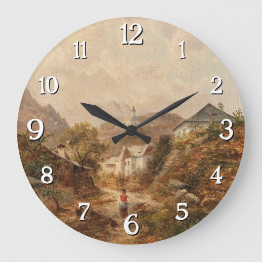 Dorf - Emil Barbarini Große Wanduhr (Vorderseite)