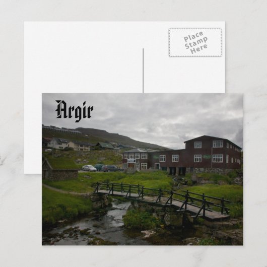 Dorf Faröer Argir: Postkarte (Vorne/Hinten)