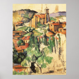 Dorf Gardanne von Paul Cezanne, Vintage Kunst Poster