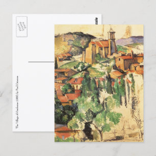 Dorf Gardanne von Paul Cezanne, Vintage Kunst Postkarte