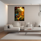 Dorf Gingerbread im Wald | AI Art Poster