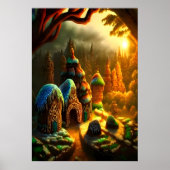 Dorf Gingerbread im Wald | AI Art Poster (Vorne)