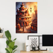 Dorf Gingerbread in Hell | AI Art Poster (Heimbüro)